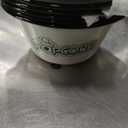 Maxdot Set of 6 Enamelware Popcorn Bowl 1.2 Quart Reusable Popcorn Serving Bowls Buckets Containers for Family Cinema Nights and Camping Party Shatterproof Classic White with Black Rim