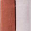 DaysU Muslin Baby Swaddle Blanket, Cotton Swaddling Blankets for Baby Boy and Girl, Nursery Skin-Friendly Baby Receiving Blanket for Newborns, Breathable Swaddle Wrap 2 Pack, 47x47-Brown+Lilac Ash