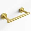 Fixwal Toilet Paper Holder Wall Mount, SUS 304 Stainless Steel, 7.64in Metal Pivoting Double-Post Tissue Roll Holder for Bathroom, Washroom (Gold)