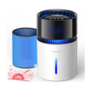 3L Mist-Free Evaporative Humidifier for Bedroom, Top Fill Humidifier Work with Tap Water, Touch Control,USB Powered, Sleep Mode, Night Light,1–8H Timer, Easy-Clean Design for Home Office