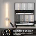 Battery Operated Modern Wall Sconces, Dimmable Wireless Wall Light Set of Two with Remote Control, 3 Color Temperatures, Rechargeable LED Wall Sconce for Bedroom, Living Room,Hallway, 27.6 Inch Nickel