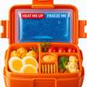 2 x Bento Box with Hot & Ice Packs  5 Leakproof Containers, Insulated Lunch Box for Women, Men, Kids & Toddlers  Heated Thermal Food Warmer  Reusable Snack Boxes for Daycare, School & Meal Prep Thermos (Bright Orange)