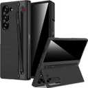 Miimall for Samsung Galaxy Z Fold 5 Case with S Pen Holder, Privacy Screen Protector & Kickstand Cover, Military Grade Drop Protection Shockproof Phone Case for Z Fold 5, Matte Black