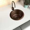 Monarch Abode Kitchen & Bar Sink – 12-inch Essex Dual Mount Drop in Bar Prep Sink, Hand Hammered Pure Copper Sinks, Drop in or Undermount Kitchen Sinks, Single Circular Dual Mount Bowl