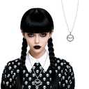 Women's Long Straight Braided Full Bang Black Synthetic Cosplay Costume Full Wig (Braid Jet)