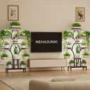 Plant Stand Indoor with 4 Grow Lights - 63" Tall Plant Shelf- 8 Tiered Corner Plant Flower Stands Display Shelves for Home, Patio (Black)
