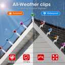 Lizemqqi 100 Pcs Christmas Gutter Clips, No Tools Needed 180 Rotating Heavy-Duty Light Clips for C7 C9 Mini String Lights, Outdoor Shingle Hooks for Xmas Halloween Decor (White)