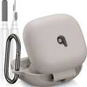 Compatible with Beats Powerbeats Pro 2 Case Cover, Soft Silicone Shockproof Protective Skin Case for Beats Powerbeats Pro 2 2025 with Cleaner Kit & Carabiner, Top Logo Visible (Quick Sand)