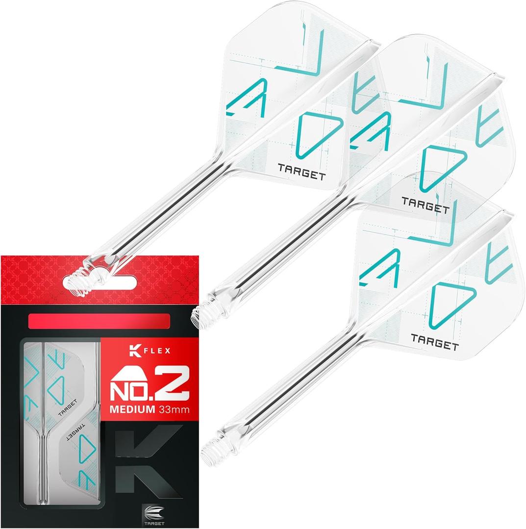 Target Darts K-Flex Rove Dart Flights & Shafts, No.2/No.6 | Pack of 3 Kflex Integrated Flight & Shaft System, All in One Moulded Stem  Available in Lengths Short, Intermediate & Medium