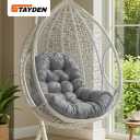 Egg Chair Cushion Replacement Outdoor Hanging Chair Cushion for Patio Furiture Hammock Swing Cushion 47x35x6 Inches (Light Gray)