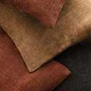 Foindtower Pack of 2 Soft Textured Chenille Throw Decorative Pillow Covers Square Accent Solid Cushion Cover Cozy Neutral Farmhouse Pillow Case for Couch Sofa Bedroom Living Room 16x16 Inch,Red Taupe