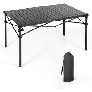 ALPHA CAMP Folding Camping Table, Portable Aluminum Roll-up Table, Lightweight Foldable Camp Table for Outdoor, Large Table for Picnic Barbecue Grill Beach Patio, 4-6 Person (Oversized Table)
