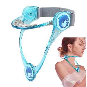 Adjustable Neck Support, Neck Brace Cervical Collar, Portable Neck Traction Device Neck Stretcher Forward Head Neck Posture Corrector for Women and Men Cervical Spine Pressure Relief (Blue)
