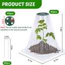 VICAMB 40 Pack Garden Cloches for Plants with 80PCS Ground Stakes,Clear Reusable Bell Covers with Rotatable Vent for Plant Protection,Garden Protector from Animals Birds Chicken,7.9" H X 6.7" D