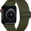 Lerobo Braided Band Compatible with Apple Watch Series 11 10 9 8 7 46mm 45mm 41mm Ultra SE 3 2 1 49mm Series 6 5 4 3 44mm 40mm 38mm 42mm Men iWatch Bands Women Stretchy Nylon Solo Loop Sport Strap (Green)