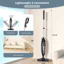 Steam Mop, 12-in-1 Powerful Handheld Steam Cleaner Detachable Steam Mops for Floor Cleaning, 565ML Removable Tank, 23FT Power Cable, MultiPurpose Steamer for Hardwood, Tile, Grout, Furniture, Black