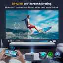 FANGOR 5G WiFi Bluetooth Projector - Native 1080P HD Outdoor Movie Projector , Portable Home Theater Video Projector with Zoom, HiFi Speaker, Compatible with TV Stick/Phone/PC/USB (No Tripod)
