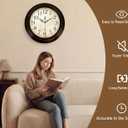 Vintage Wall Clock 13 Inch Quartz Silent Non-Ticking Analog Clock Battery Operated Rustic Round Decorative Clock for Living Room Kitchen Home Office Classroom
