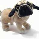 Lifelike Pug Stuffed Animal, Pug Plush Dog Stuffed Animal Toy, Realistic Soft Dog Gifts for Kids, Adults, Lovers, Birthday Gift Collection 9 Inches