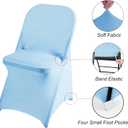 magalo 12 Pack Blue Mist Spandex Folding Waterproof Chair Cover, Stretch Chair Cover Protector for Wedding, Party, Dining Banquet and Other Special Events,  12PCS, Blue Mist