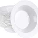 SETUP [12 oz. - 50 Piece White Plastic Bowls, Disposable Plastic Soup Bowls - Premium Heavy-Duty Dessert Bowls for Wedding, Party and All Occasions