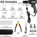 150W Upgraded Plastic Welder Kit,800PCS Hot Stapler Welding Machine Car Bumper Repair Kit,2 in 1 Plastic Welder Soldering Gun with Weld Rods,6 Types Staples for Bumper/Kayak/Plastic Product Repairs