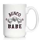 Bunco Babe Coffee Mug - Bunco Decor and Bunco Gifts for Women - Large 15oz White Ceramic Mug