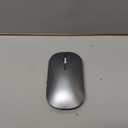 TECKNET Bluetooth Wireless Mouse, BT5.0/3.0 & 2.4GHz Rechargeable Computer Mouse, Silent Mice,4000DPI Portable USB Mice for Laptop, MacBook Pro/Air,iPad(Silver) (Sliver)