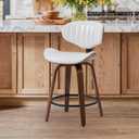 Counter Height Bar Stools, 24" Swivel Barstools with Backs, 1 Pack White, Set of 1