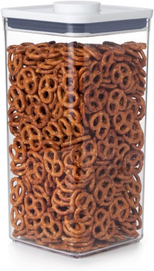 OXO Good Grips POP Container - Airtight Food Storage - Big Square Tall 6.0 Qt Ideal for bulk snacks and cereal (White)