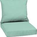 Arden Outdoor Deep Seat Cushion Set, 22 in x 24 in, Weather-Proof, Rain-Proof, Fade Resistant Patio Cushion Aqua Leala