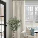 SHINELAND Farmhouse Curtains for Living Room,French Country Pleat Linen Blackout Farm House 90 Inch Curtains for Dining Room Bedroom