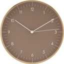LUUK LIFESTYLE 10 Wall Clock with Silent Movement, Minimalist Scandinavian Design, Kitchen Clock, Decoration for Living Room, Bedroom, Hallway, Housewarming Present, in Brown and Gold