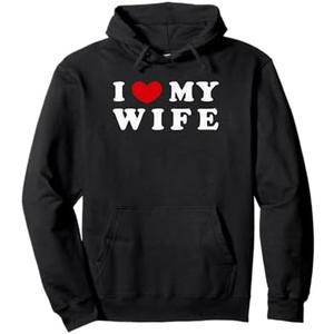 I Heart My Wife, I Love My Wife Pullover Hoodie Large