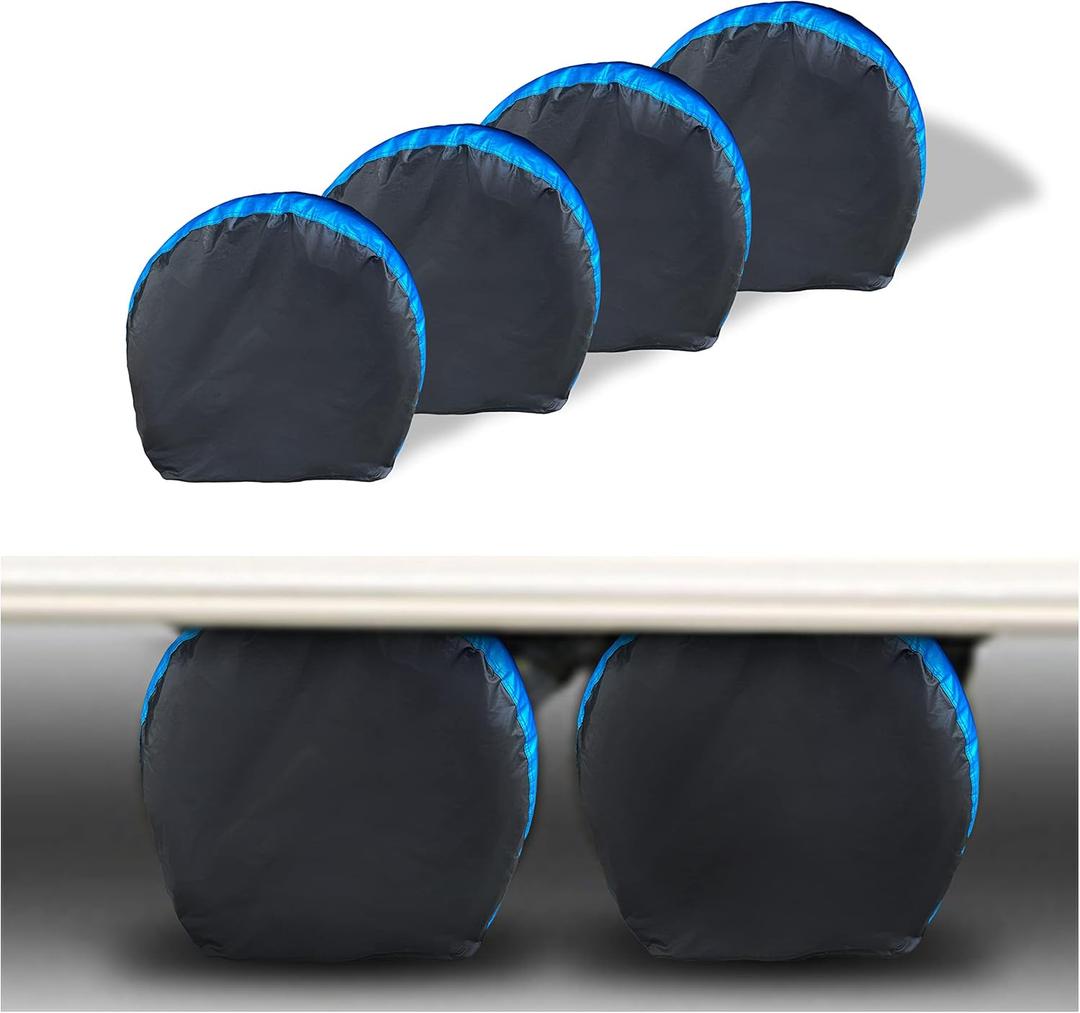 MORNYRAY Tire Covers 4 Pack,Waterproof Anti-UV Snow Sun Rain Tire Covers for RV,Truck, SUV, Trailer, Camper. (Fit 27-29 Inch Tire Diameters)