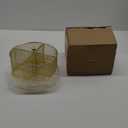 360 Rotating Metal Utensil Caddy - 4 Compartment Silverware Cutlery Holder Rotation Fork Spoon Napkin Organizer Flatware Storage Basket Party Countertop Buffet Picnic Camping Outdoor Gold