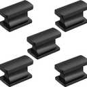 Tauno 5 Pack Elegant Solid Zinc Alloy Black Cabinet Knobs for Kitchen or Bathroom- 1.42 Inch (36mm) Single Hole, Rectangular Handle Pull Design for Cabinets, Drawers and Dressers