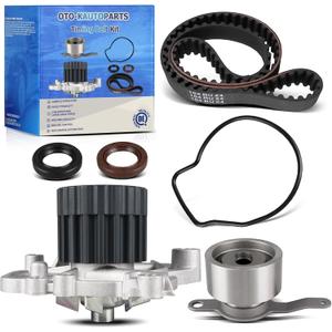 OTO-K Timing Belt Kit with Water Pump Compatible with Honda Civic 1996 1997 1998 1999 2000 1.6L L4 SOHC D16Y5 D16Y7 D16Y8 16 Valve,Replace # TBK224 TCKWP224 19200-P2A-A01