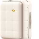 MGB Carry On Luggage with TSA Lock, 20 Inch PC Hardside Suitcase, Front Opening Aluminum Frame Carryon Luggage 22x14x9 Airline Approved Suitcases for Travel with 360spinner Wheels (Off-white)