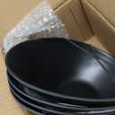 Bamboo Fiber Salad Bowls, 4 Packs Compostable 33 Ounce Elegant Black Angled Bowls for Salad, Pasta, Soup, Prep, Ideal for Home and Restaurant