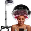 RED by Kiss 3000 Ceramic Stand Hood Dryer with Digital Timer, Adjustable Height, 360 Wheels, 3 Temp Settings, Quick Drying, Comfortable Hood, Ideal for Home & Salon Use