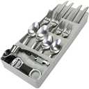 Kitchen Details 7 Slot Cutlery Drawer Organizer | Utensil Tray | Silverware Holder | Knife Spoon Fork | Flatware Storage & Organization | Grey