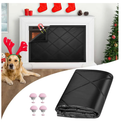 Magnetic Fireplace Draft Cover, Fireplace Blocker Blanket for Heat Loss, Indoor Fireplace Draft Stopper with 12 Magnets for Iron Frame Black 36" W x 24" H