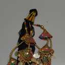 Traditional Punjabi Paranda for Hair Handmade Black Thread Choti with Golden Beads, Colorful Embroidery & Sequin Tassels Ethnic Bridal & Festive Hair Accessory (33" Length)