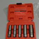 5PCS Deep Bolt Extractor Kit, Easy Out Spark Plug Extractor Socket Set, Ez Out Lug Nut Removal Tool for Removing Deeply Trapped Stripped, Broken, Damaged Hexagon Bolts, Threaded Pipes Stud & Screw