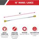 Simpson Cleaning 80149 Universal 16-Inch Pressure Washer Wand for Cold Water Use up to 3600 PSI, Silver