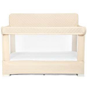 Baby Delight Lunaire Full Size Crib | Breathable Mesh Baby Crib | Tool-Free Assembly Baby Bed | 100% GOTS Certified Organic Cotton Fabric | Organic Oat