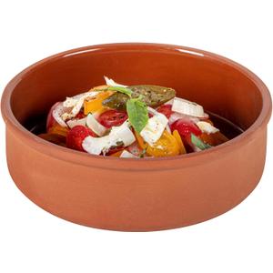 Restaurantware-Terra Tek 34 Ounce Terracotta Cazuelas, 2 Brown Glazed Clay Pots For Cooking - Oven-Ready, Microwavable, Terracotta Serving Pots, Dishwashable, For Cooking And Serving (34 oz - 7.5"/2 Count)