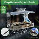Clear Window Bird Feeder for Outdoors with Strong Suction Cups, Removable Seed Tray Acrylic Transparent Birdhouse for Viewing Wild Birds, Ideal Outside Gardening Gifts