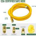 72" Flex Gas Line, Gas Dryer Connector Kit, Stove/Water Heater/Dryer Gas Line with Connectors 1/2" MIP 1/2"FIP 3/4"MIP, 5/8 in.OD(1/2 in. IDCoated Corrugated Stainless Steel Tubing 15/16-16"UN Nut